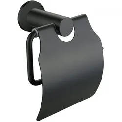 Aloni Toilettenpapierrollenhalter mit Deckel Schwarz matt