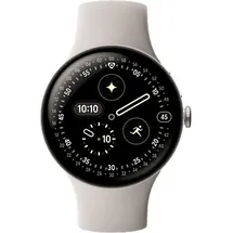 Google Pixel Watch 4 45 mm Wi-Fi Aluminiumgehäuse Polished Silver/Sportarmband Porcelain