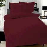 KAEPPEL Uni Mako-Satin burgund 135 x 200 cm + 80 x 80 cm