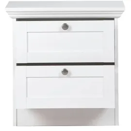 Möbel Kraft Nachtschrank Laurito 50 x 35 x 50 cm Weiß