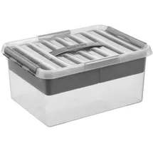 SUNWARE Q-Line Aufbewahrungsbox 40 x 30 x 18 cm 2-tlg. transparent/grau