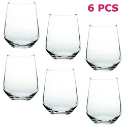 Pasabahce Allegra Set von 6 Gläser für Wein, Saft, Wasser, Whisky 425 ml Gastronomie Restaurant
