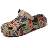FLIOZY Herren Clogs mit Fersenriemen – Leichte Eva Garten Clogs & Pantoletten, Bequeme Slip-On Schuhe für Strand, Pool, Freizeit & Zuhause Khaki 47 - 47 EU