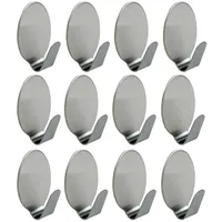 BestLivings Wandhaken Edelstahl Selbstklebend Oval 12er Set