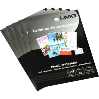 LMG Laminierfolien glänzend 80 Mikron, A4,