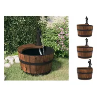 vidaXL Gartenbrunnen mit Pumpe 28x28x34,5 cm Massivholz Tanne