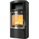 Kaminofen HARK 44 GT FlameKat 7 kW - Ofenkacheln: Deco-Schiefer - Korpus: graphit/verchr.