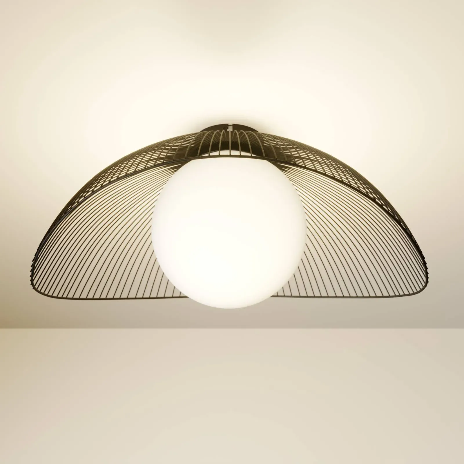 Deckenlampe Fabronia Lindby, dimmbar, schwarz, für Wohn- / Esszimmer, Metall, Modern, Deckenlampe - 50 cm - 44 cm - 23.5 cm
