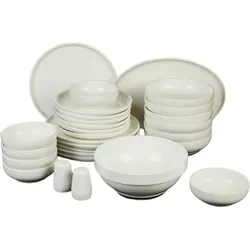 Geschirr-Set MULEX "Milano", weiß, 28 tlg., Porzellan, Geschirr-Sets, für den täglichen Gebrauch