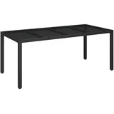 vidaXL Gartentisch mit Glasplatte 190 x 90 x 75 cm Schwarz