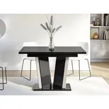 Ausziehbarer Esstisch OLEGIN - glänzend schwarz / grau - Schwarz/Grau