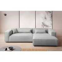 LeGer Home by Lena Gercke Ecksofa »PIARA XXL, Big-Sofa, Cord, Leinenoptik o. Strukturstoff, L-Form« wahlweise Ottomane rechts/links, Kedernaht, extra tiefe Sitzfläche, grau