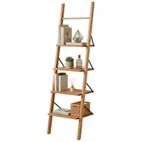 relaxdays Leiterregal Walnuss braun