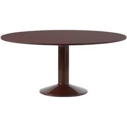 Muuto Midst Tisch, Ø 160 cm, linoleum dunkelrot / dunkelrot