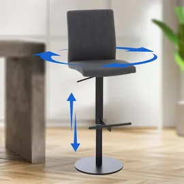 CLP Barhocker Cadiz Stoffbezug schwarz/dunkelgrau