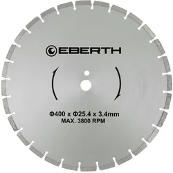 EBERTH Diamanttrennscheibe 400mm, für Gipsplatten, Fliesen & Ziegel