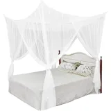 Moskitonetz Fliegennetz Mückennetz Quadratische Insektennetz Betthimmel Große Feinmaschiges Moskitonetze für Doppelbett und Einzel Bett Fliegennetz Mückennetz - 210 x 190 x 240cm, Weiß
