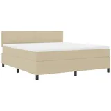 vidaXL Boxspringbett mit Matratze Beige