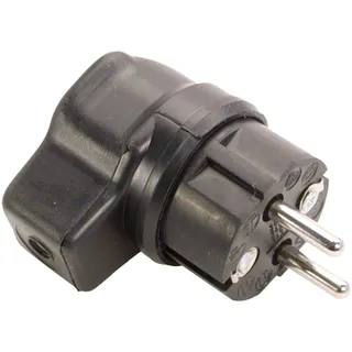 as - Schwabe AS Schwabe 62207 Schutzkontakt-Winkelstecker Vollgummi 230V Schwarz IP44
