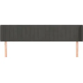 vidaXL Kopfteil mit Ohren Dunkelgrau 163x16x78/88 cm Samt