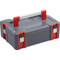 Connex Systembox Größe M - 20,5 Liter Volumen - 80 kg Tragfähigkeit - Individuell erweiterbares System - Stapelbar - Aus robustem Kunststoff /Stapelbox / Werkzeugkiste/COX566201,Systembox (Gr. M)