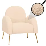 Mendler Lounge-Sessel HWC-N69 Chenille 74 x 88 x 74 cm creme-weiß