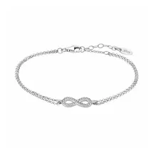 Lotus Silver Zartes Silberarmband mit Zirkonen Infinity LP1859-2/1 Silber/Weiß 16 cm