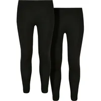 URBAN CLASSICS Girl's Jersey 2-Pack Leggings Black/Black, 146/152