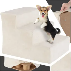 tectake® Haustiertreppe, für Hunde und Katzen, Belastbarkeit 50 kg, pflegeleicht, 37 x 45 x 34,5 cm