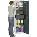 stumpf metall Stumpf Werkzeug- und Materialschrank Serie 3000 lichtgrau / anthrazitgrau + 3 Schubladen 200 mm + 3 Auszugsböden - 3005471