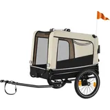 tectake Hundeanhänger, Beige, Metall, 78.5x89x141 cm, Freizeit, Sport & Fitness, Fahrradanhänger