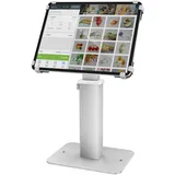 AboveTEK Anti-Diebstahl Tablet Ständer, 360° Drehbar & Höhenverstellbar 8.3"–13.4", Robuster Stahl & Aluminium, Passend für 9,7"-13" Tablets, Sicherer POS Tablet Ständer für Geschäft & Kasse-Weiß