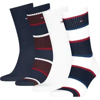 Socken TOMMY HILFIGER, Herren, Gr. 43-46, weiß, navy, Obermaterial: 68% Baumwolle, 29% Polyamid, 3% sonstige Fasern, Socken Socken