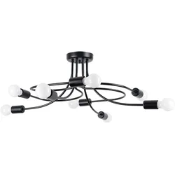 SOLLUX LIGHTING Deckenleuchte "Kronleuchter LEVAR 8 schwarz", schwarz, H: 28cm, Lampen, Streulicht