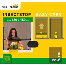 Schellenberg Einfach Zu öffnendes Moskitonetz 130x150 cm, anthrazit