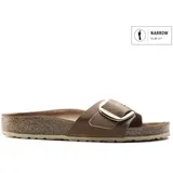 Birkenstock für Damen. 1006525 Leder-Sandalen Madrid Big Buckle (Schmale Passform) braun (38), Wohnung, Keine, Lässig