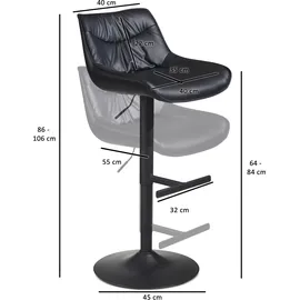 MID.YOU Barhocker 45 x 106 x 55 cm Schwarz