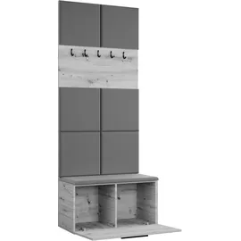 ax living Garderobenschrank Rosanno I 80,6 x 204 x 40 cm Weiß