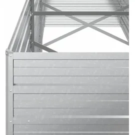 vidaXL Garten-Hochbeet verzinkter Stahl rechteckig 240 x 80 x 77 cm Silber 