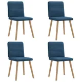 vidaXL Esszimmerstühle 4 Stk. Blau Stoff