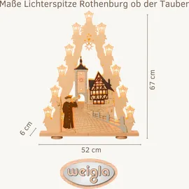 Weigla LED Lichterspitze/Schwibbogen"Rothenburg ob der Tauber" 15 flammig Erzgebirge garantiert