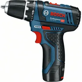 Bosch GSR 12V-15 Professional inkl. 2 x 2 Ah + Tasche + 25-tlg. Bit-Set 060186810H