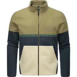 Fleecejacke RAGWEAR "Lonndy", Herren, Gr. XXXL (58), grün (olivgrün), Fleece, Material: 100% Polyester, sportlich, gerade hüftbedeckend, hoch geschlossener Ausschnitt, Langarm Ärmel ohne Ärmelschlitz abgesteppte Kante, Jacken, Angesagte Herren Plüschjacke mit hohem Kragen