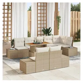 vidaXL Garten Essgruppe 9-tlg. Beige/Creme