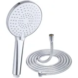 yeaupe pro Duschkopf, YEAUPE PRO Handbrause mit 3 Strahlarten, runde Duschbrause (⌀120 mm),Hochdruck duschkopf Wassersparender Duschkopf (1*Duschkopf und Schlauch)