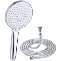 yeaupe pro Duschkopf, YEAUPE PRO Handbrause mit 3 Strahlarten, runde Duschbrause (⌀120 mm),Hochdruck duschkopf Wassersparender Duschkopf (1*Duschkopf und Schlauch)