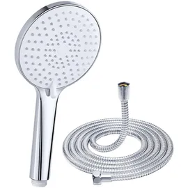 yeaupe pro Duschkopf, YEAUPE PRO Handbrause mit 3 Strahlarten, runde Duschbrause (⌀120 mm),Hochdruck duschkopf Wassersparender Duschkopf (1*Duschkopf und Schlauch)