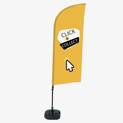 SHOWDOWN Displays Showdown Beachflag - Komplett-Set - Click & Collect Englisch - Gelb/Schwarz