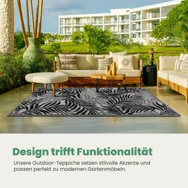 BestLivings Outdoorteppich, Hellgrau, Kunststoff, Abstrakt, Rechteckig, 80x250 cm, pflegeleicht, strapazierfähig, wasserabweisend, leicht zusammenrollbar, UV-beständig, Teppiche & Böden, Teppiche, Outdoorteppiche