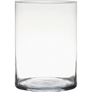 Hakbijlglass Dekoglas, Glasvase Zylinder H. 25cm D. 18cm transparent rund Glas Hakbijl